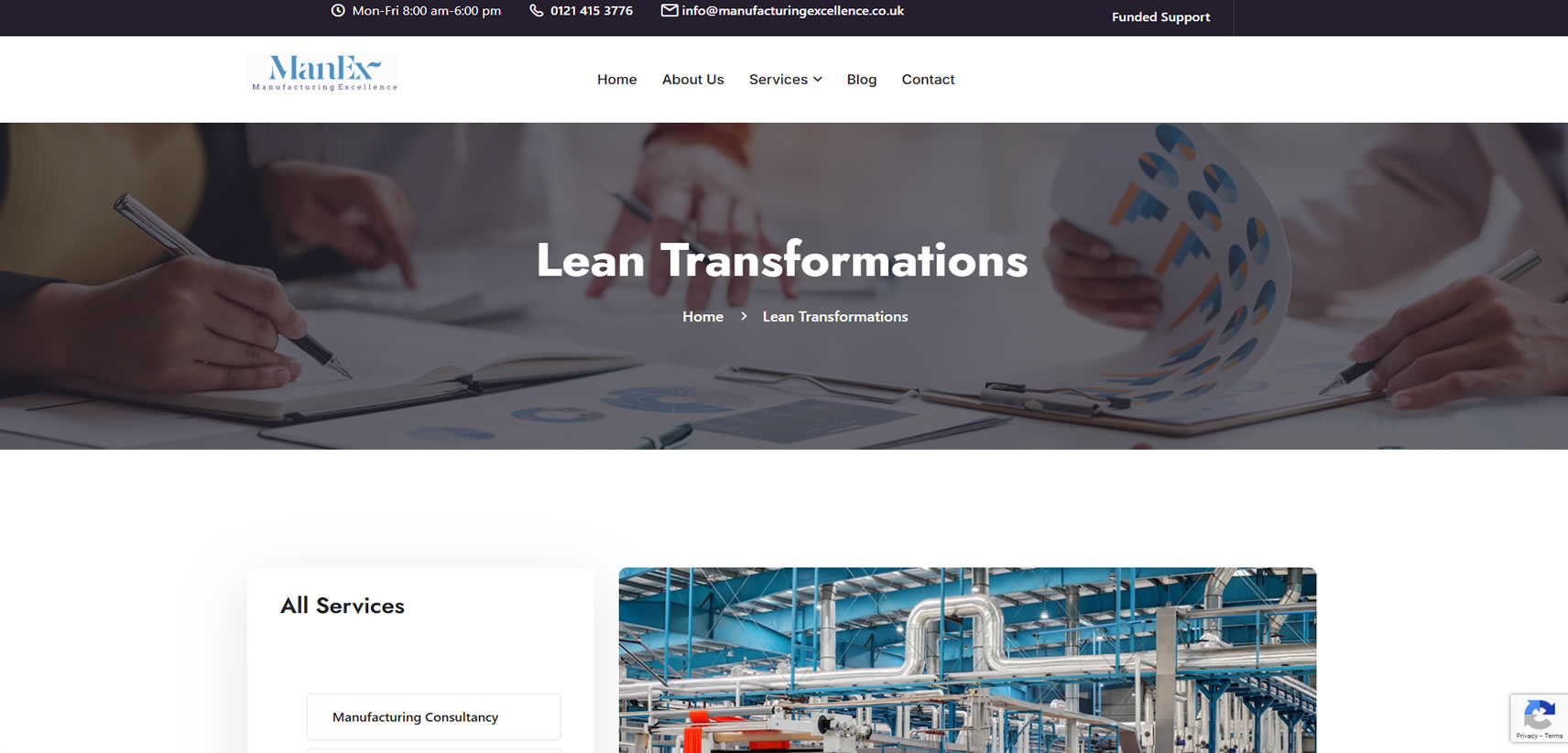Web Design for Manufacturing Consultancy